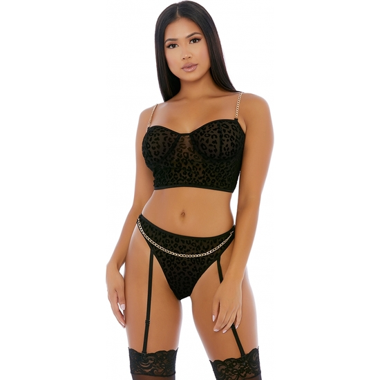 CHAIN ME UP BUSTIER SET NEGRO FORPLAY