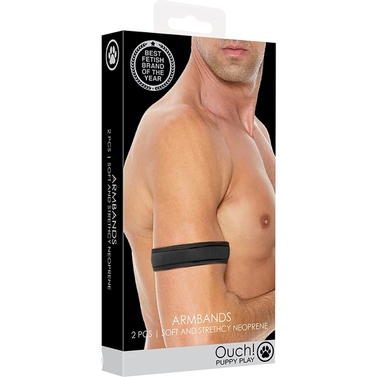 OUCH PUPPY PLAY - NEOPRENE ARMBANDS - NEGRO