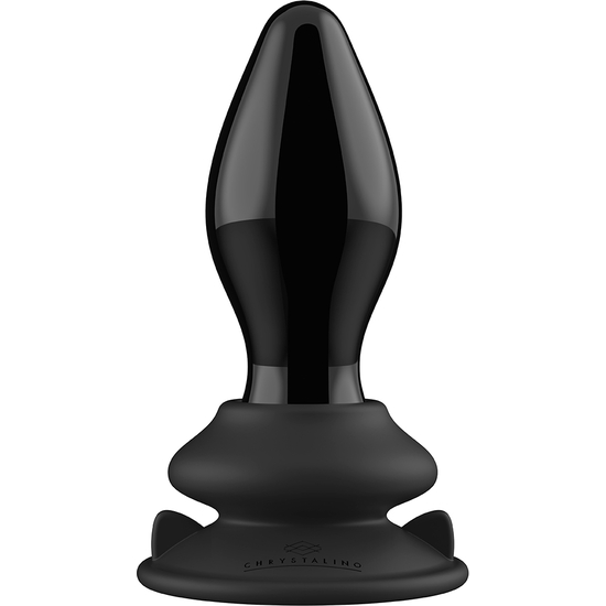 STRETCHY - GLASS VIBRATOR - WITH SUCTION CUP AND REMOTE - RECHARGEABLE - 10 VELOCIDADES - NEGRO SHOTS