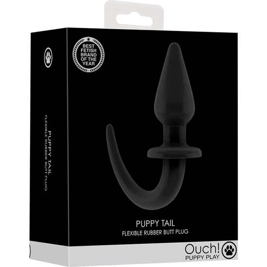 OUCH! PUPPY PLAY - PLUG ANAL CON COLA - NEGRO
