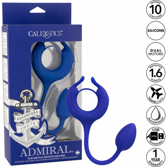 ADMIRAL WEIGHTED COCK RING - ANILLO - AZUL
