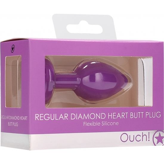 DIAMOND HEART BUTT PLUG - REGULAR - MORADO
