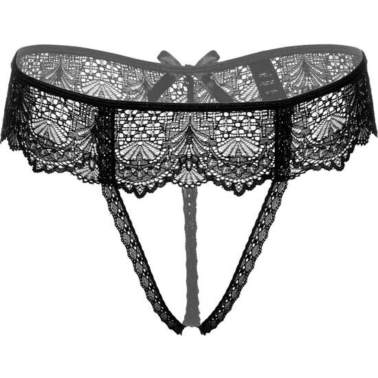 DARING DELPHINE CROTCHLESS STRING-NEGRO
